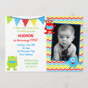 Invitations de fête d'anniversaire de monstre