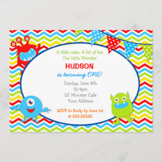 Invitations de fête d'anniversaire de monstre