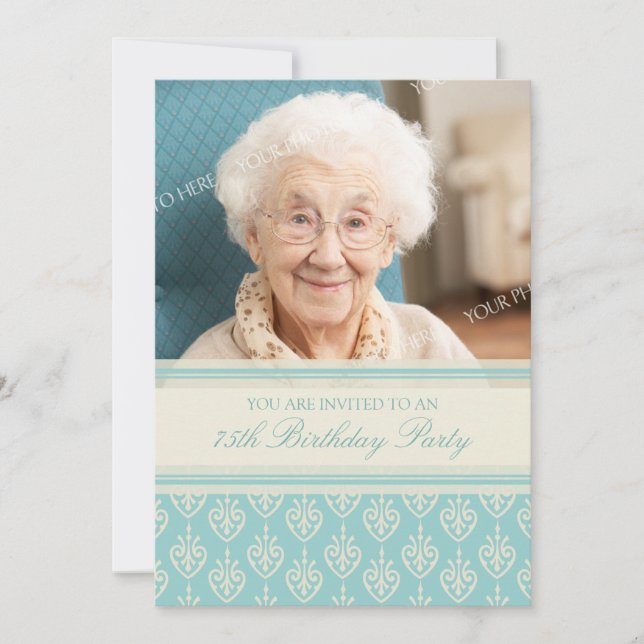 Invitations de fête d'anniversaire de photo crème (Devant)