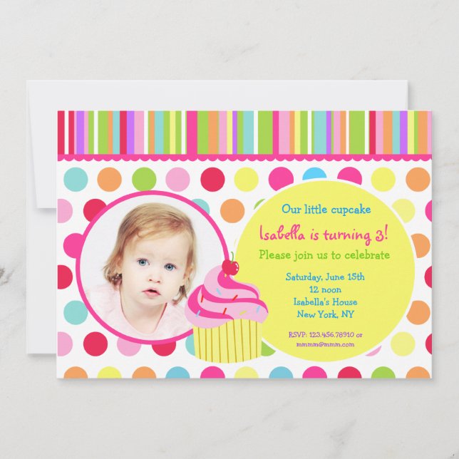 Invitations de fête d'anniversaire de photo de (Devant)