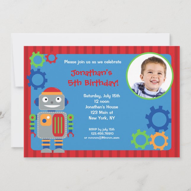 Invitations de fête d'anniversaire de photo de (Devant)