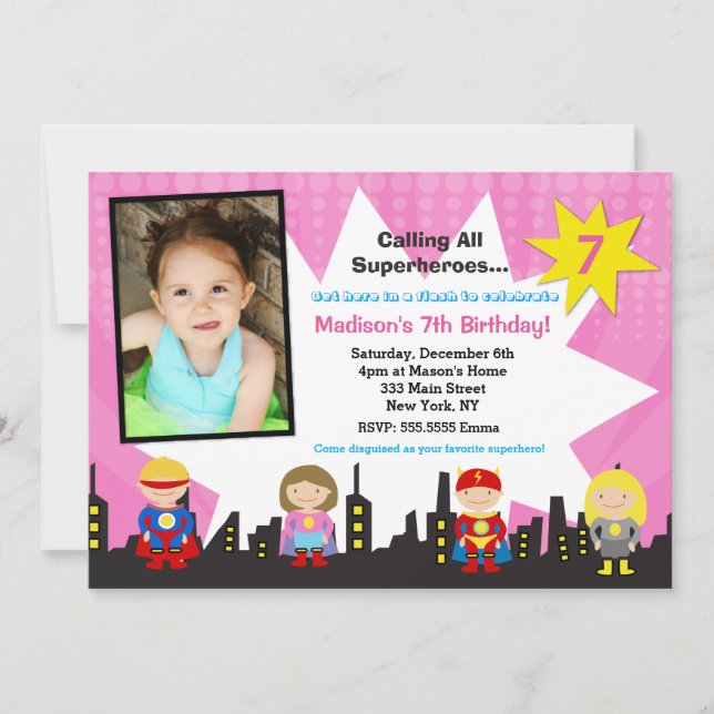 Invitations de fête d'anniversaire de photo de (Devant)