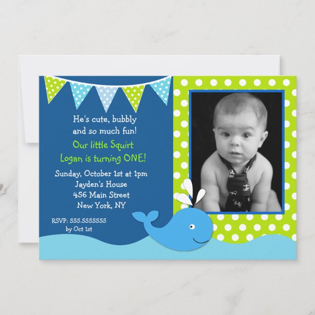 Invitations de fête d'anniversaire de photo de (Devant)