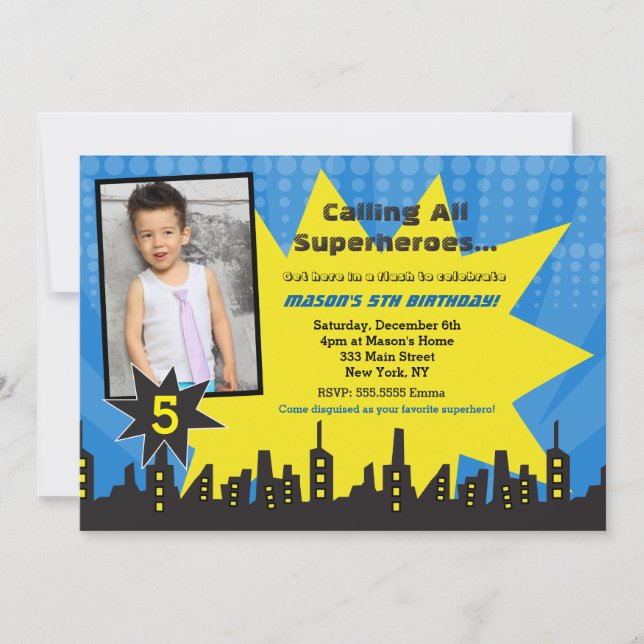Invitations de fête d'anniversaire de photo de (Devant)