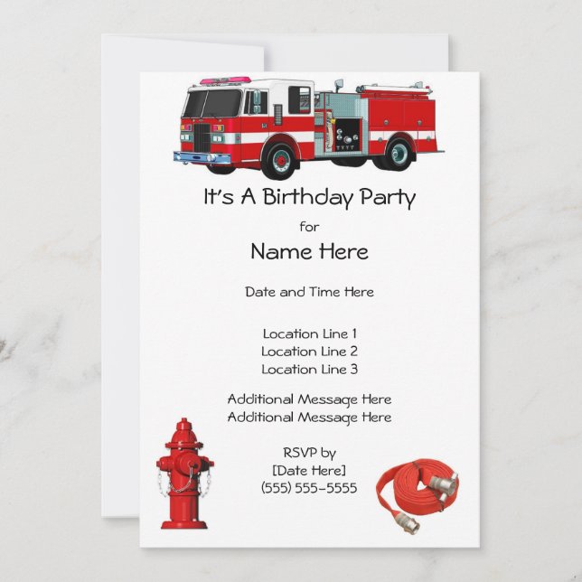 Invitations de fête d'anniversaire de pompe à (Devant)