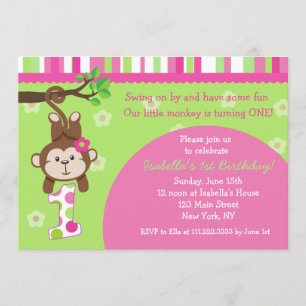 Invitations de fête d'anniversaire de singe
