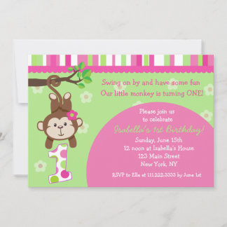 Invitations de fête d'anniversaire de singe