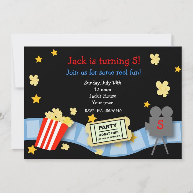 Invitations de fête d'anniversaire de soirée (Devant)