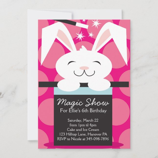 Invitations de fête d'anniversaire de spectacle de (Devant)