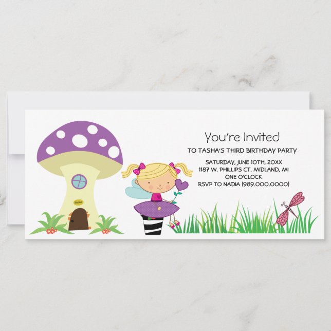 Invitations de fête d'anniversaire de Woodland Fai (Devant)