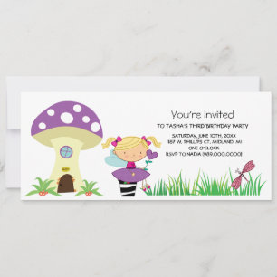 Invitations de fête d'anniversaire de Woodland Fai