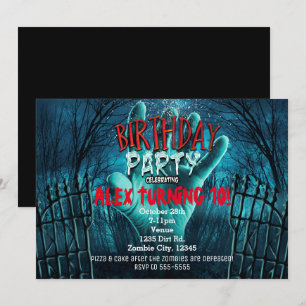 Invitations de fête d'anniversaire de zombi