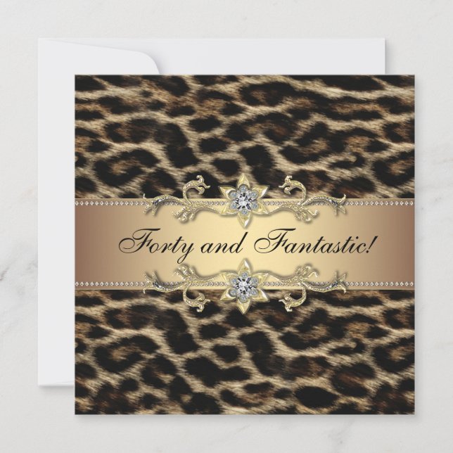 Invitations de Fête d'Anniversaire des femmes léop (Devant)