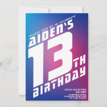 Invitations de fête d'anniversaire du garçon cool