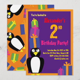 Invitations de fête d'anniversaire d'un enfant d'a