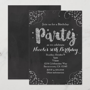 Invitations de fête d'anniversaire élégantes Black
