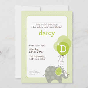 Invitations DE FÊTE D'ANNIVERSAIRE :: éléphant + b