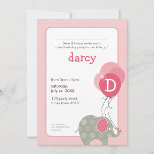 Invitations DE FÊTE D'ANNIVERSAIRE :: éléphant + b