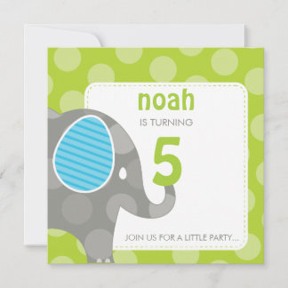 Invitations DE FÊTE D'ANNIVERSAIRE :: éléphant + n