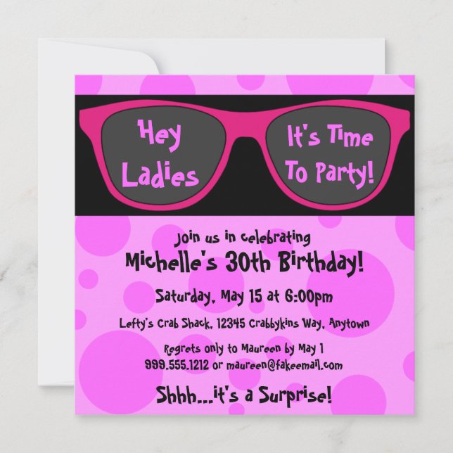 Invitations de fête d'anniversaire personnalisées  (Devant)