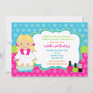 Invitations de fête d'anniversaire Spa