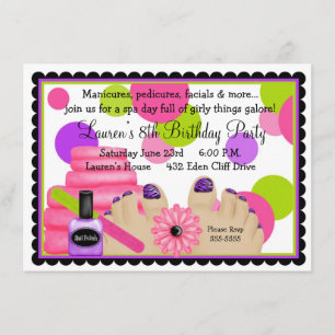 Invitations de fête d'anniversaire Spa