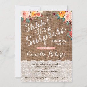 Invitations de fête d'anniversaire surprise, n'imp