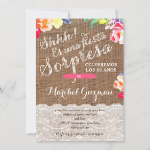 Invitations de fête d'anniversaire surprise pour L