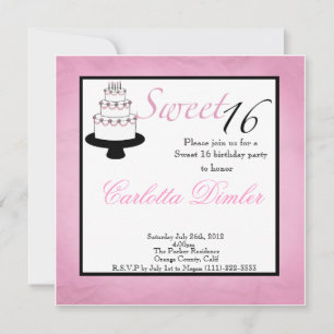 Invitations de fête d'anniversaire Sweet sixteen