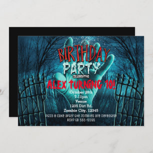 Invitations de fête d'anniversaire Zombie