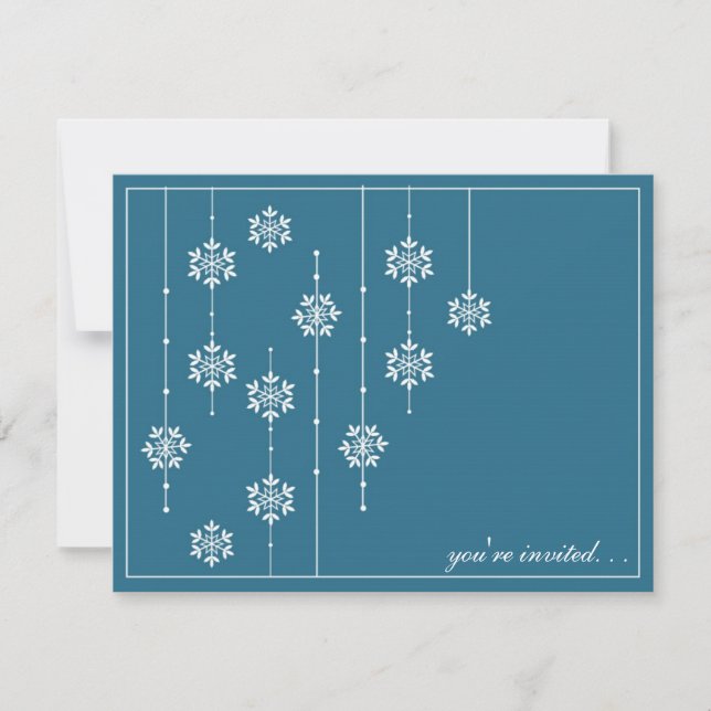 Invitations de Fête de Fête de Snowflake (Devant)