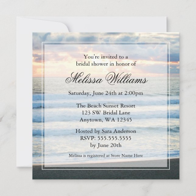 Invitations de Fête de la mariée de coucher du (Devant)
