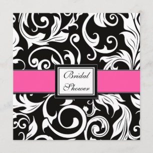 Invitations de Fête de la mariée de damassé de