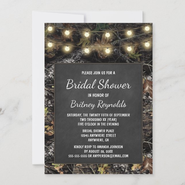 Invitations de Fête de la mariée de tableau de (Devant)