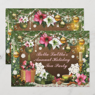Invitations de fête de Noël de vacances