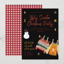 Invitations de fête de Noël moche
