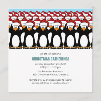 Invitations de fête de partie de foule de pingouin