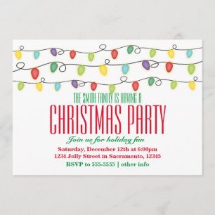 Invitations de fête de partie de vacances de