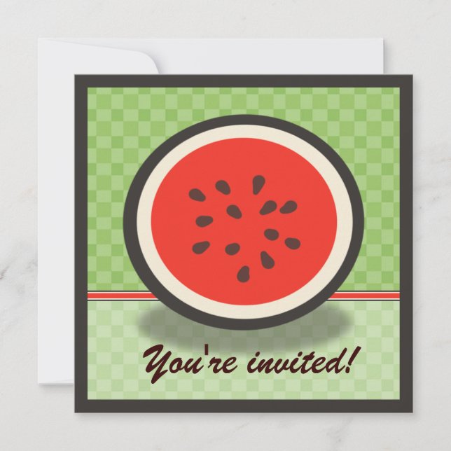 Invitations de fête de pastèque fraîche (Devant)