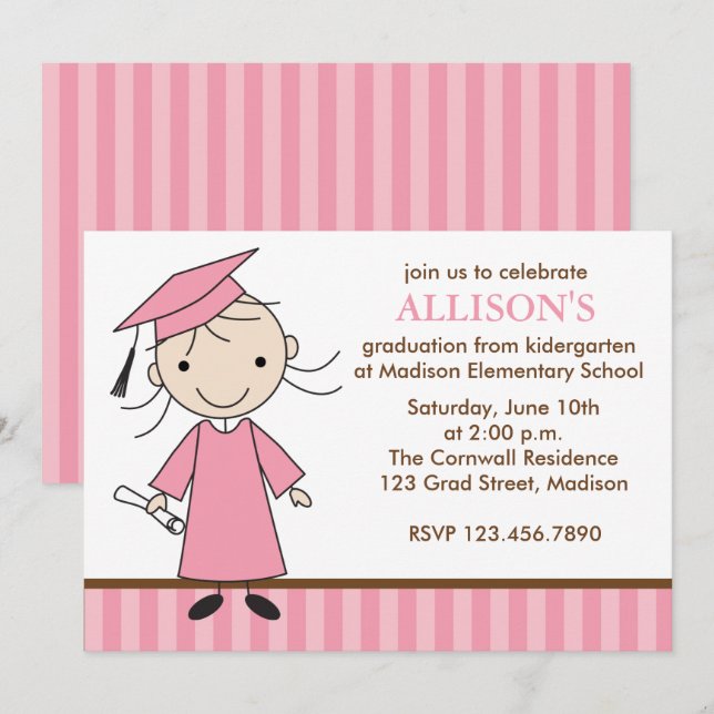 Invitations de fête de remise des diplômes de (Devant / Derrière)
