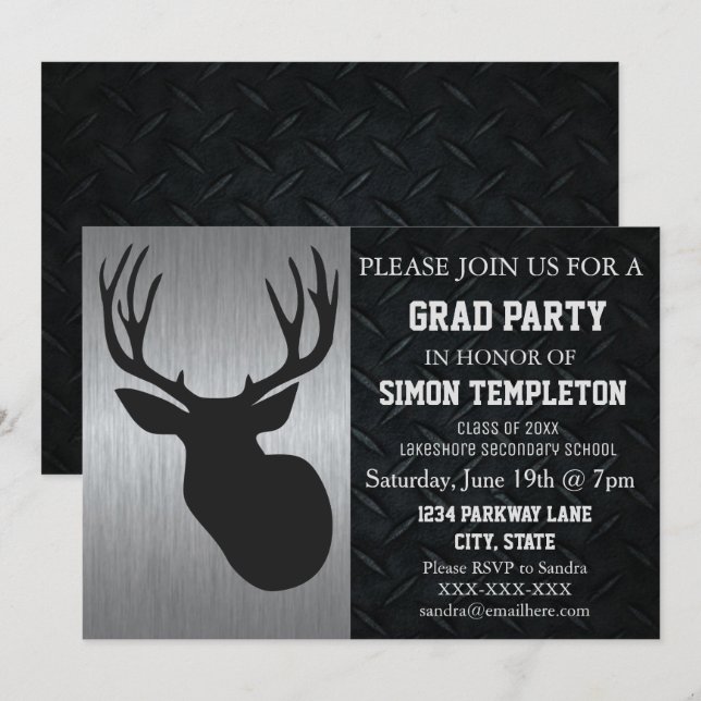 Invitations de fête de remise des diplômes de (Devant / Derrière)