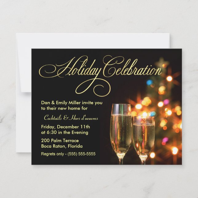 Invitations de fête de vacances (Devant)