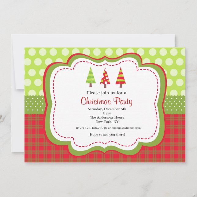 Invitations de fête de vacances de Noël (Devant)