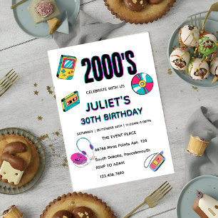 Invitations de fête des années 2000 vierges de 30e
