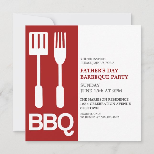 Invitations de Fête des pères amusante BBQ Party (Devant)