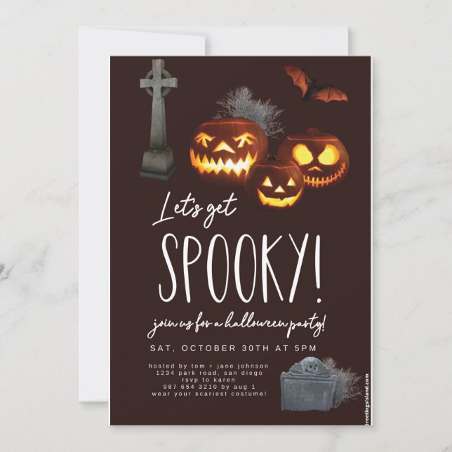 Invitations de fête d'Halloween (Devant)