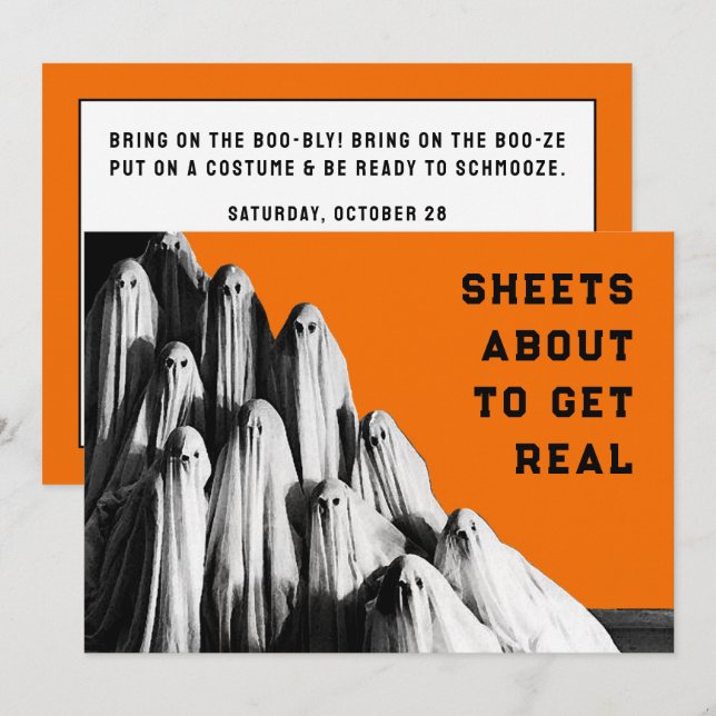 Invitations de fête d'Halloween (Devant / Derrière)