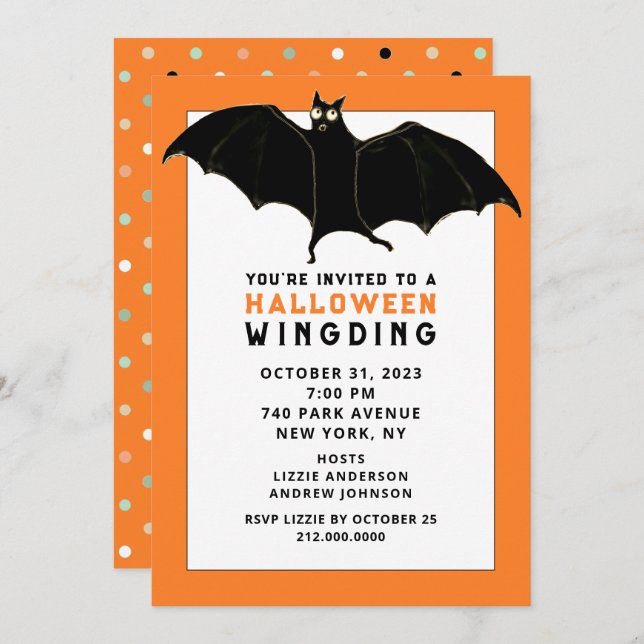 Invitations de fête d'Halloween amusantes (Devant / Derrière)