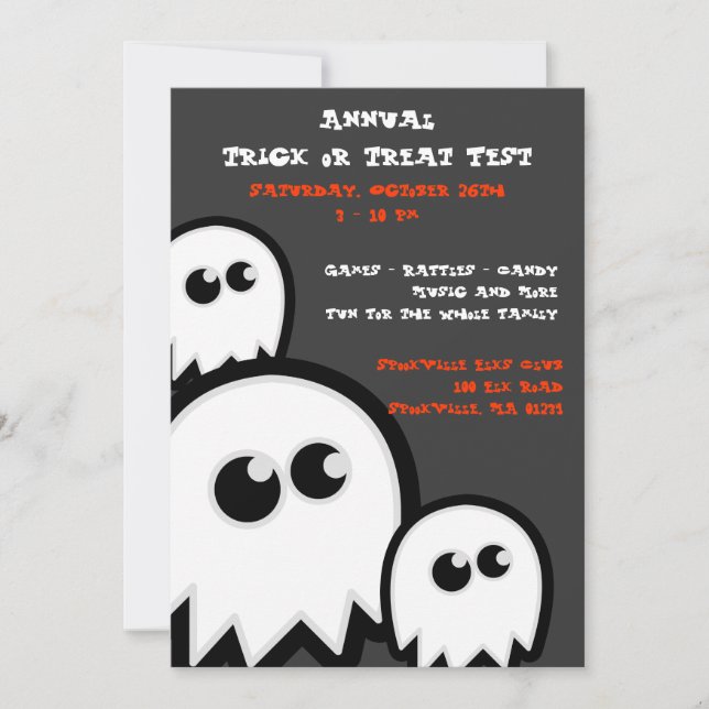 Invitations de fête d'Halloween Ghosts (Devant)
