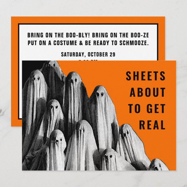 Invitations de fête d'Halloween pour adultes (Devant / Derrière)